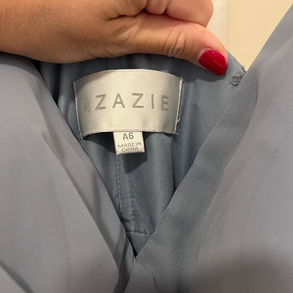 Dusty blue size A6 bridesmaids dress from Azazie. - Picture 2 of 3